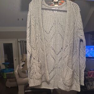 Sonoma Heather Gray Knit Cardigan